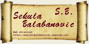 Sekula Balabanović vizit kartica